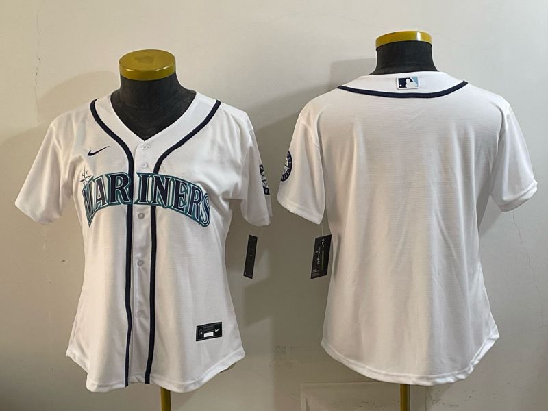 Women 2026 Seattle Mariners Blank White Game Nike MLB Jersey style 003